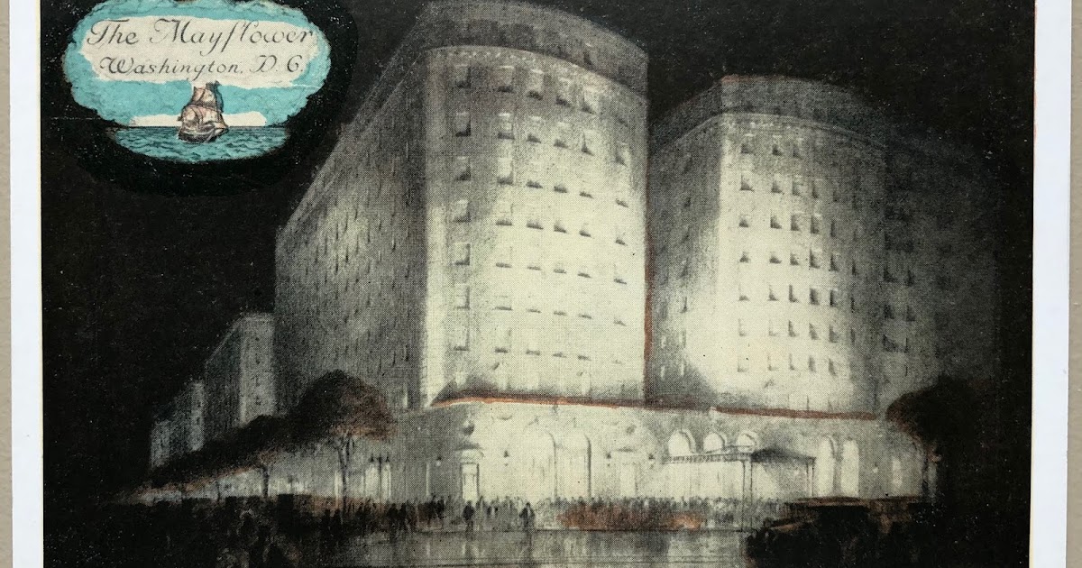 Hilton Hotel Philately Mayflower Hotel Washington DC 1940s postcard