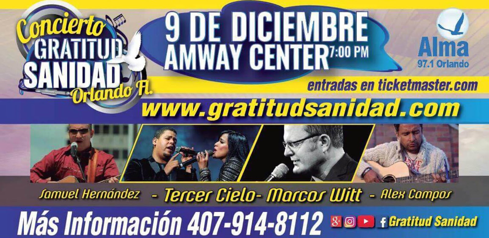 Concierto "Gratitud Sanidad" Orlando, FL 9 de diciembre 2016 EyC